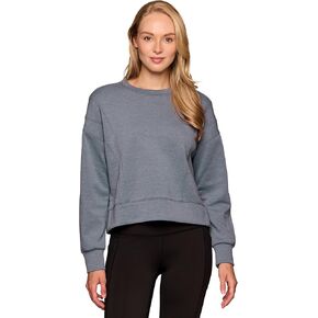 RBX Scuba Sweatshirt for Women, Cropped Crewneck Pullover Relaxed Ultra Soft Sporty Lightweight Long Sleeve Running Top