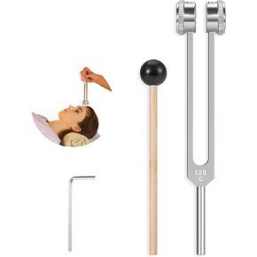 Tuning Fork 128hz with Reflex Hammer for Healing Chakra Set,Healing/Sound Therapy/DNA Repair, Aluminum Alloy Sensory Tuning Fork Activator for Healing, Therapy Non Magnetic