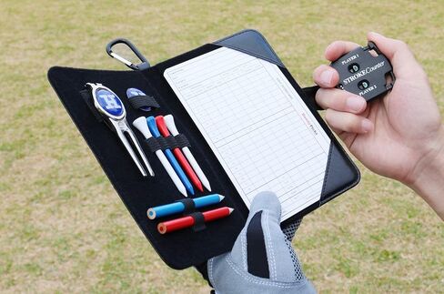 Handy Picks Golf Scorecard Holder n Yardage Book Cover in Genuine Leather - Divot Repair Tool, Ball Marker, Golf Tees, Pencil n Scorecards, Scorer Included, Gift for Golfers in Saudi Arabia