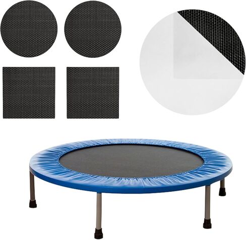 طقم إصلاح رقعة الترامبولين ذاتية اللصق - رقعتان دائريتان + رقعتان مربعتان - ملحقات الترامبولين لإصلاح التمزقات أو الثقوب في سجادات الترامبولين in Kuwait