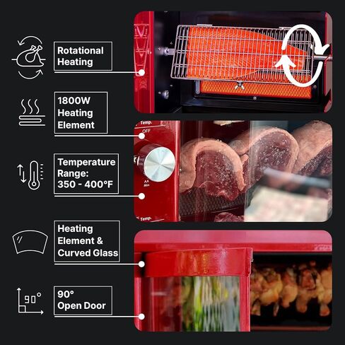 Brazilian Flame Churrasco® Gas Rotisserie Grill Roaster with Auto Rotating Skewers for Rotisserie Chicken, Brazilian Style BBQ and Churrasco, Modern Portable Smoke-Free Propane Grill in Saudi Arabia