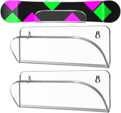 2 Pcs Skateboard Wall Mount Display Rack Clear Skateboard Hanger Wall Mount Deck Acrylic Skateboard Holder Long Board Deck Horizontal Display Stand Skateboard Wall Mount Bracket in Saudi Arabia
