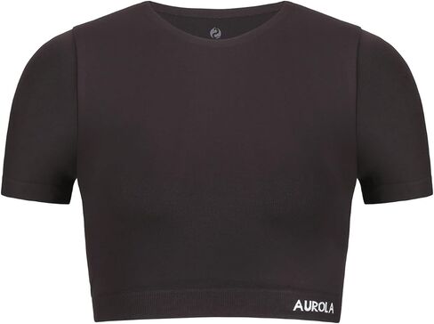 AUROLA Essentials Seamless Short Sleeve Crop Top for Women Workout Active Comfort Athletic Shirts Tee in Kuwait