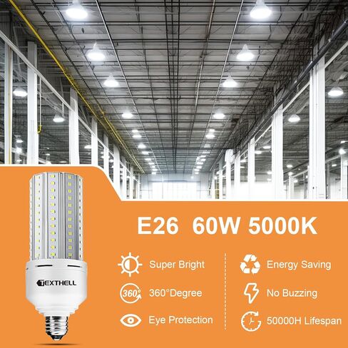 لمبة إضاءة LED 500 وات تعادل 7500 لومن لمبة إضاءة الذرة، 2 حزمة 5000K ضوء النهار الأبيض E26 LED لمبات لإضاءة منطقة كبيرة تطبيق واسع للمستودع in Saudi Arabia
