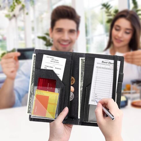 كتب الخادم للنادلة النادل كتاب الخادم بو الجلود مع سحاب جيب المال الألوان المائية نمط الصبار تصميم خدمة كتاب خادم كتيب ضيف الشيكات حامل الكتاب يناسب خادم المئزر in Saudi Arabia