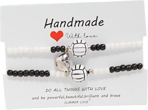 2PC BFF Heart Match Sports Woven Adjustable Bracelet for Basketball Football Volleyball Tennis Couple Bracelet in Saudi Arabia