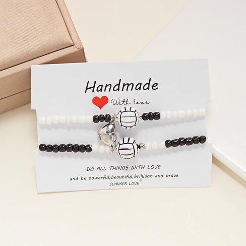 2PC BFF Heart Match Sports Woven Adjustable Bracelet for Basketball Football Volleyball Tennis Couple Bracelet in Saudi Arabia