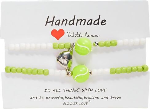 2PC BFF Heart Match Sports Woven Adjustable Bracelet for Basketball Football Volleyball Tennis Couple Bracelet in Saudi Arabia