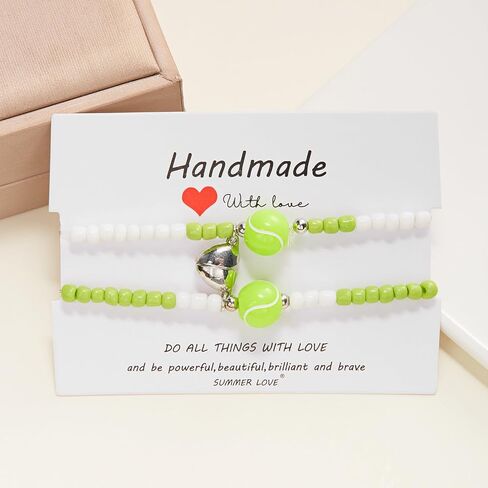 2PC BFF Heart Match Sports Woven Adjustable Bracelet for Basketball Football Volleyball Tennis Couple Bracelet in Saudi Arabia