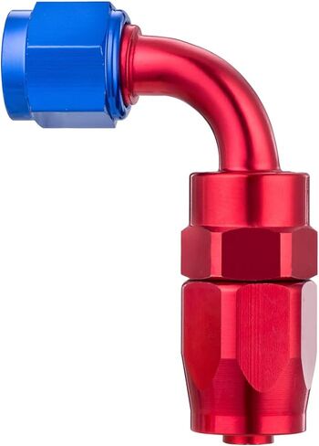 AICEL 6AN Hose End Fitting, Aluminum Straight Swivel for Braided CPE Fuel Hose 0° 45° 90° 180°, Red & Blue Hose End Fitting Adapter Kit for Fuel Oil Line, Auto Accessories for All Cars (6AN-45°) in Saudi Arabia
