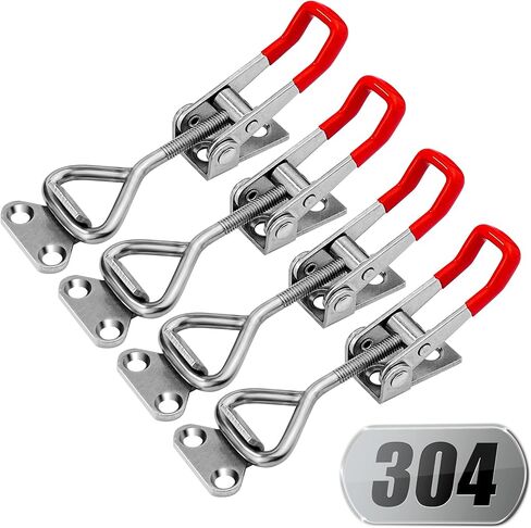 2 Pack Toggle Latch Clamp 4001 Adjustable 304 Stainless Steel Toggle Hasp Latches for Smoker Lid Jig Freezer Door Cooler Box Case Trunk Draw Chest, Quick Release 330Lbs Holding Capacity in Kuwait