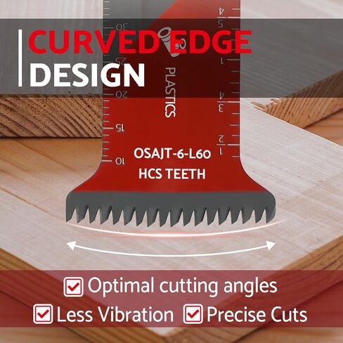 S&F STEAD & FAST 6 PCS Oscillating Saw Blades | ,Japanese Teeth, Curved Edge Oscillating Tool Blades for Wood, Plastic, Universal Multitool Blades Kits for Quick Release in Saudi Arabia