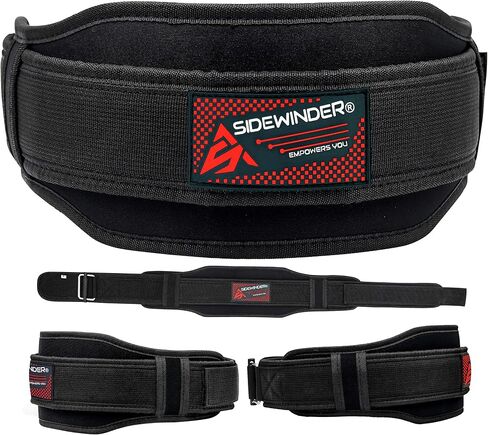 SideWinder Weight Lifting Belt for Serious Crossfit, Powerlifting Gym Training Fitness Workout Deadlifts Double Padded Back Support in Saudi Arabia