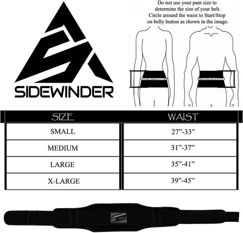 SideWinder Weight Lifting Belt for Serious Crossfit, Powerlifting Gym Training Fitness Workout Deadlifts Double Padded Back Support in Saudi Arabia