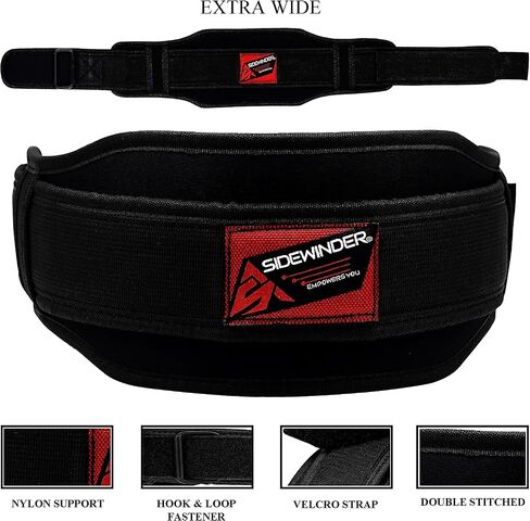 SideWinder Weight Lifting Belt for Serious Crossfit, Powerlifting Gym Training Fitness Workout Deadlifts Double Padded Back Support in Saudi Arabia