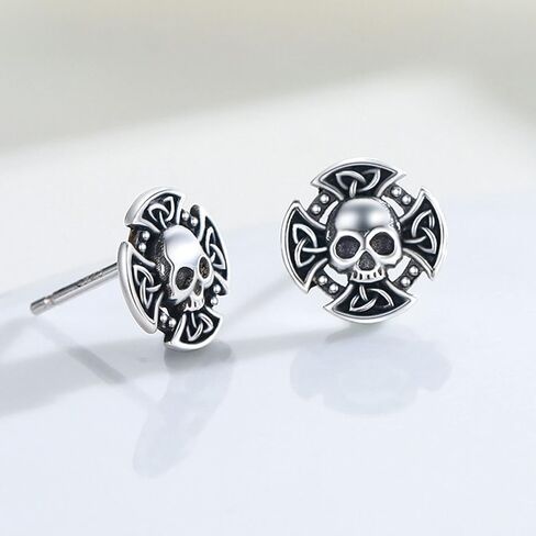 أقراط متقاطعة بعقدة سلتيك من فايكنغ للنساء والرجال من الفضة الإسترلينية أقراط فايكنغ أقراط متقاطعة هدايا مجوهرات أيرلندية in Kuwait