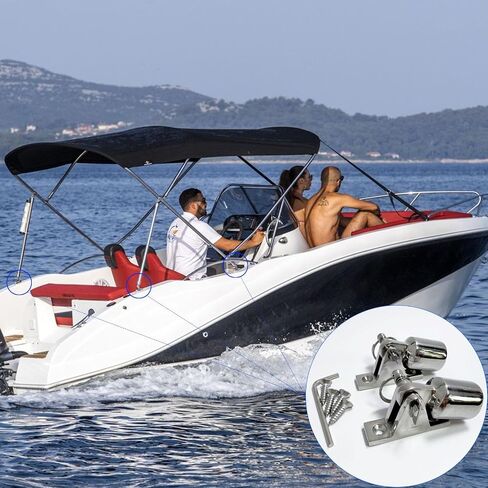 Bimini Top Hardware 2 Pair 316 Stainless Steel Deck Hinge with Quick Release Pin and Eye End Cap Fits 7/8in OD in Saudi Arabia