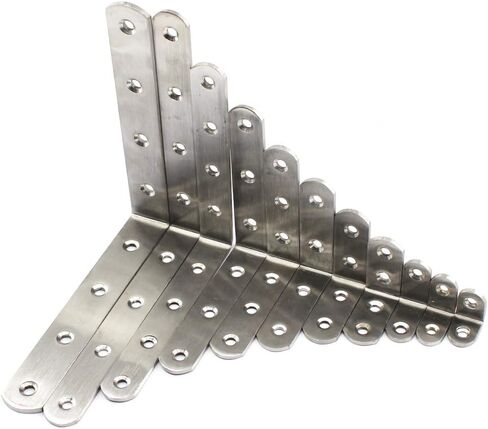 (20 Pieces) 25x25x3mm Angle Connector Corner Brackets (Thickness 3mm) Stainless Steel L Shape Brace Brackets with Screws in Saudi Arabia
