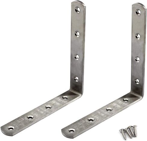 (20 Pieces) 25x25x3mm Angle Connector Corner Brackets (Thickness 3mm) Stainless Steel L Shape Brace Brackets with Screws in Saudi Arabia