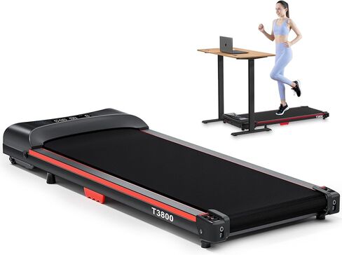 Walking Pad, Under Desk Treadmill with Remote Control, LED Display, Wheels, Portable Mini Running Machine for Small Spaces in Home/Office in Saudi Arabia