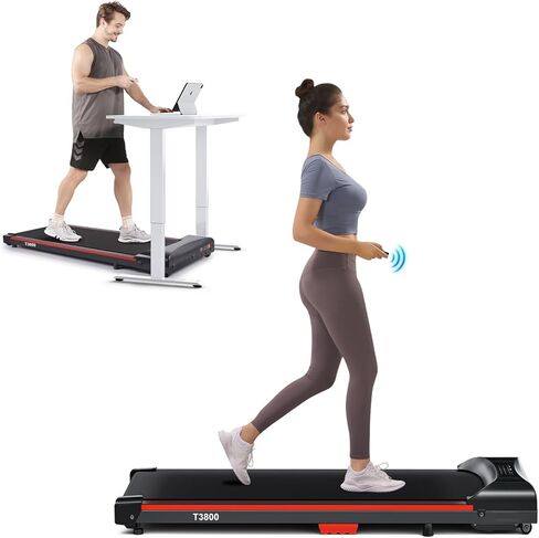 Walking Pad, Under Desk Treadmill with Remote Control, LED Display, Wheels, Portable Mini Running Machine for Small Spaces in Home/Office in Saudi Arabia