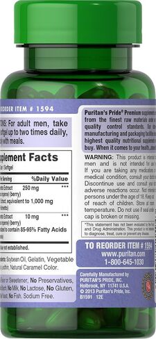 Puritan's Pride Saw Palmetto Extract, Supports Urinary Function and Promotes Prostate heatlh,Softget 180 Count in Saudi Arabia