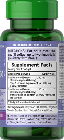 Puritan's Pride Saw Palmetto Extract, Supports Urinary Function and Promotes Prostate heatlh,Softget 180 Count in Saudi Arabia
