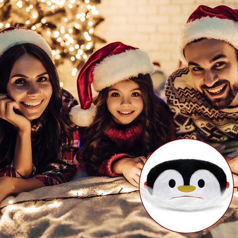 4 Pcs Christmas Eye Mask Christmas Cartoon Animal Blindfold Soft Plush Eye Masks Reindeer Santa Claus Snowman Penguin Eye Cover Eye Shade for Travel Nap Night Sleeping in Saudi Arabia