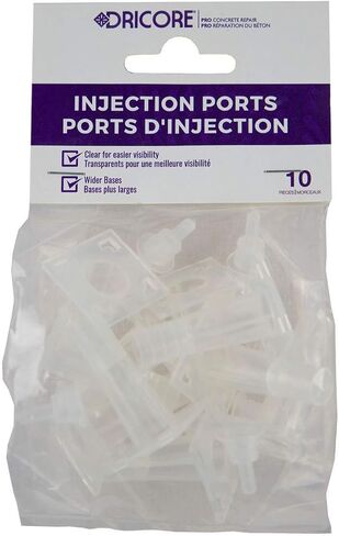 DRICORE PRO Concrete Repair Injection Ports 10 Pack | Extra Ports to Inject Structural Epoxy and Polyurethane Expanding Foam for Repairing & Strengthening Cracks, Voids, Holes, Splits and Breaks in Saudi Arabia
