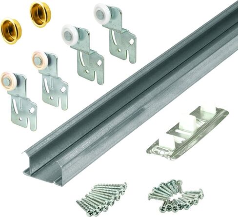 Prime-Line 161792 By-Pass Closet Track Kit, 60 In., 2-Door Hardware, Brass-Plated Pulls (1 Kit) in Saudi Arabia