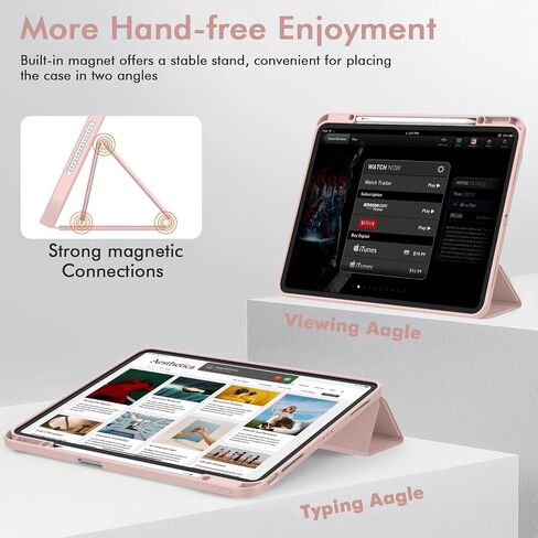 ZryXal New iPad Air 13 Inch Case M2 2024 with Pencil Holder, Smart iPad Case [Support Pencil Pro and Pencil(USB-C)], Support Touch ID and Auto Wake/Sleep (Navy Blue) in Saudi Arabia
