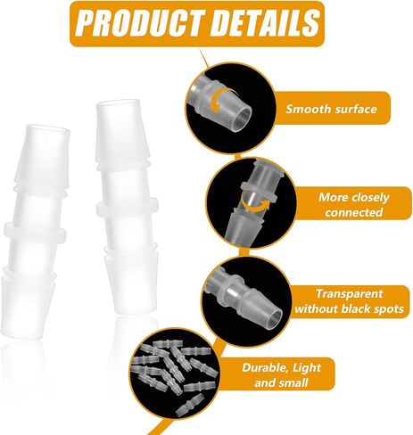 12Pcs Plastic Hose Barb Fitting 3/8" x 3/8" Barbed Splicer Mender Equal Barbed Hose Pipe Fitting Connector Adapter Union Splice Joint in Saudi Arabia