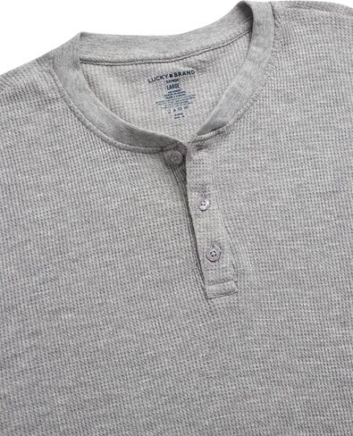 قميص Henley للرجال من Lucky Brand - قطعتان من قميص Henley الداخلي القطني بأكمام طويلة - قمصان كاجوال للرجال (الحجم: S-XL) in Saudi Arabia