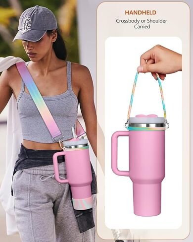 Cup Straps Carrier with Boot for Stanley 40 30 oz - Water Bottle Shoulder Handle Holder Sling in Kuwait