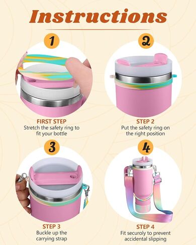 Cup Straps Carrier with Boot for Stanley 40 30 oz - Water Bottle Shoulder Handle Holder Sling in Kuwait