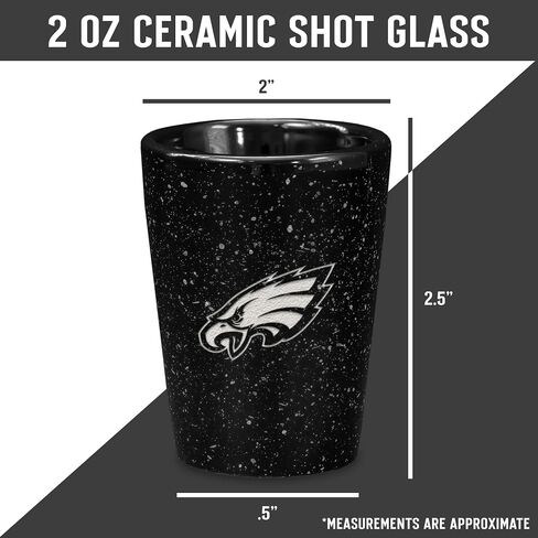 ريكو إندستريز NFL Football Primary أو Wordmark Logo 2oz زجاج سيراميكي للجماهير، محفور بالليزر في زجاج طلقة واحد بلون الفريق in Saudi Arabia