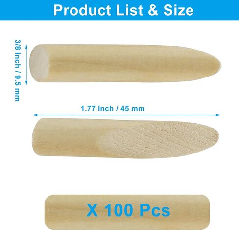 150 Pcs Solid Wood Pocket Hole Plugs for Screw Holes, 3/8 Inch Pine Wood Dowels Pins, Hardwood Plugs Pocket Hole Filler for Pocket Hole Jig in Saudi Arabia
