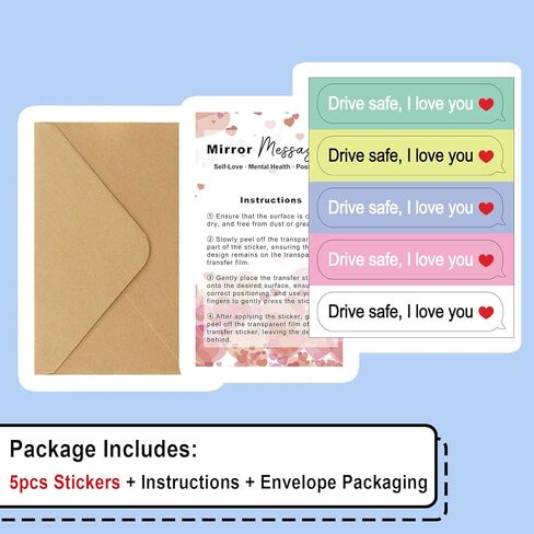 8 Styles Hello Beautiful Mirror Decal Rear View Mirror Sticker Passenger Princess Car Decor Vanity Accessories for Women Self Affirmations Mirror Window Decal Gift in Kuwait