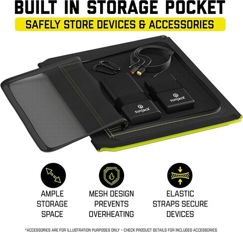 SunJack 15 Watt Foldable IP67 Waterproof ETFE Monocrystalline Solar Panel Charger with USB-C and USB-A for Cell Phones, Tablets and Portable for Backpacking, Camping, Hiking and More in Saudi Arabia