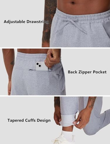 THE GYM PEOPLE Men's Drawstring Workout Joggers Pants Lightweight Tapered Running Lounge Sweatpants with Pockets in Kuwait