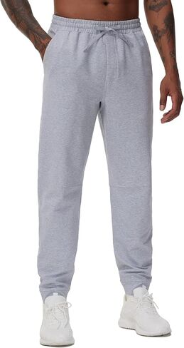 THE GYM PEOPLE Men's Drawstring Workout Joggers Pants Lightweight Tapered Running Lounge Sweatpants with Pockets in Kuwait