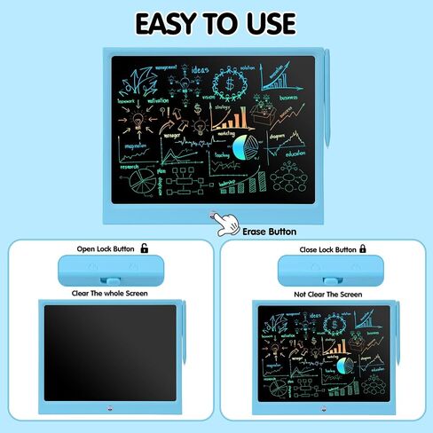 EooCoo سبورة إلكترونية مقاس 10 * 13 بوصة، ألعاب سفر للأطفال الصغار سبورة قابلة للمسح، دفتر ملاحظات قابل لإعادة الاستخدام، لوحة إعلانات، لوحة كتابة رسائل LCD مع قلم للمنزل والدراسة الجامعية والمكتب in Saudi Arabia
