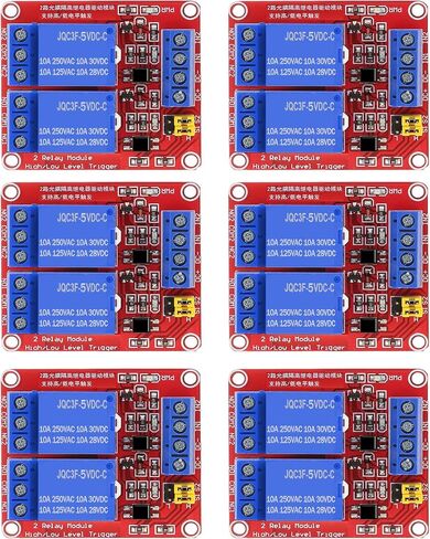 6 حزمة 5 فولت لوحة التتابع 2 قناة وحدة التتابع 5 فولت وحدة التتابع مع Optocoupler دعم عالية/منخفضة المستوى الزناد لمرحل اردوينو in Kuwait