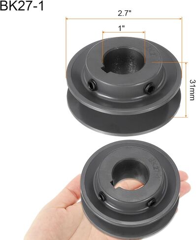 uxcell BK27-1 V-Belt Sheave 1"Bore 2.7"OD Single Groove Web Sheave Bored-to-Size Sheave, Cast Iron, Belt Section for 3L or B Belt in Saudi Arabia