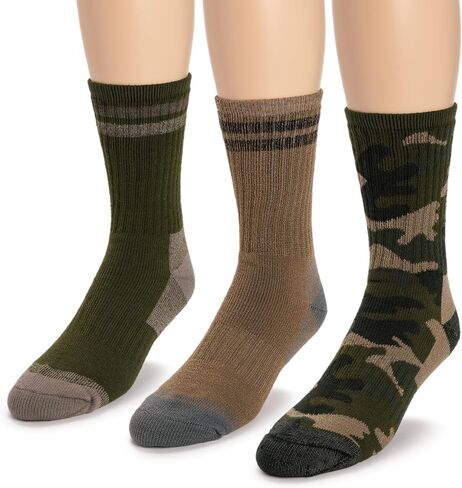 MUK LUKS Men's Crew Hike Heat Retainer Socks (3 Pack) in Saudi Arabia