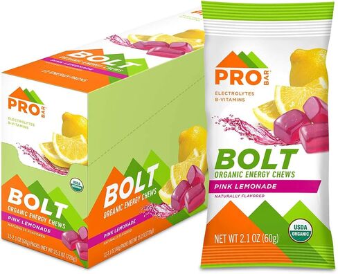 PROBAR - Bolt Organic Energy Chews, Raspberry, Non-GMO, Gluten-Free, USDA Certified Organic, Healthy, Natural Energy, Fast Fuel Gummies with Vitamins B & C (12 Count in Saudi Arabia