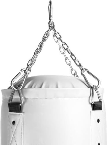 Everlast Powerlock 80 Pound Heavy Bag with Chain Style Hanging System, Double Reinforced D Ring and Nylon Strap for Boxing and Fitness Workouts, White in Saudi Arabia