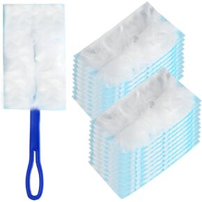 20 Pcs for Swiffer Duster Refills for Swiffer Dusters, Heavy Duty Duster Refills for Swiffer Duster Kit with Handle, Microfiber Refills Dusters for Cleaning Blinds Furniture Car Ceiling Fan Cleaner