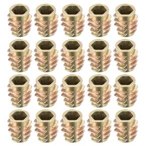 uxcell Furniture Threaded Insert Nuts Zinc Alloy Hex-Flush M8 Internal Threads 18mm Length 20pcs