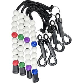 Golf Stroke Counter, 4 Pack Golf Beads Score Counter with Clip for Referee Caddy Golfer